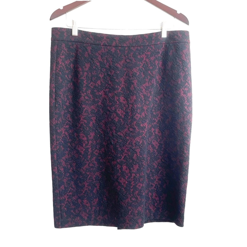 Michael Kors Women Pencil Skirt L Floral Jacquard Exposed Zip Whimsigoth Gothic